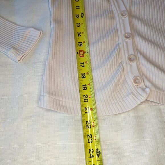 Citizens of Humanity Ava Light Pink Wide Ribbed Button Organic Cotton Cardigan - Picture 4 of 8